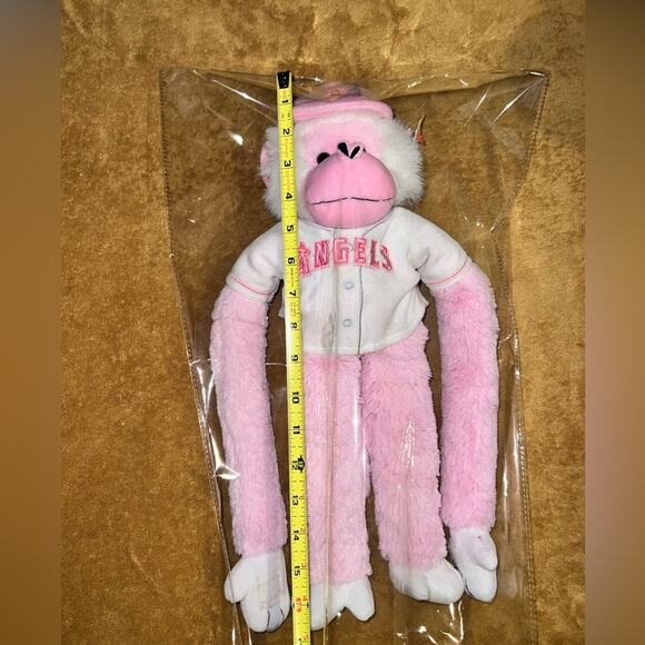 MLB official Angels Rally Monkey Plush Pink NWT Rare Collectible - Picture 2 of 10